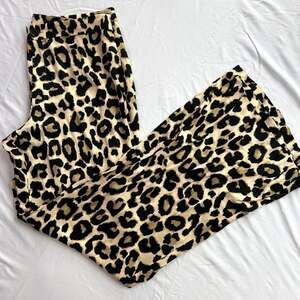 Zara Leopard Print High Waist Flared Trousers